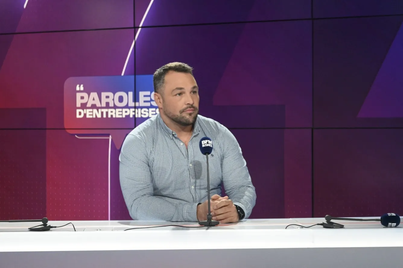 Florian Lacotte, fondateur d'Aprilyos, lors de son passage BFM TV pour parler de son logiciel pour marchands de bien